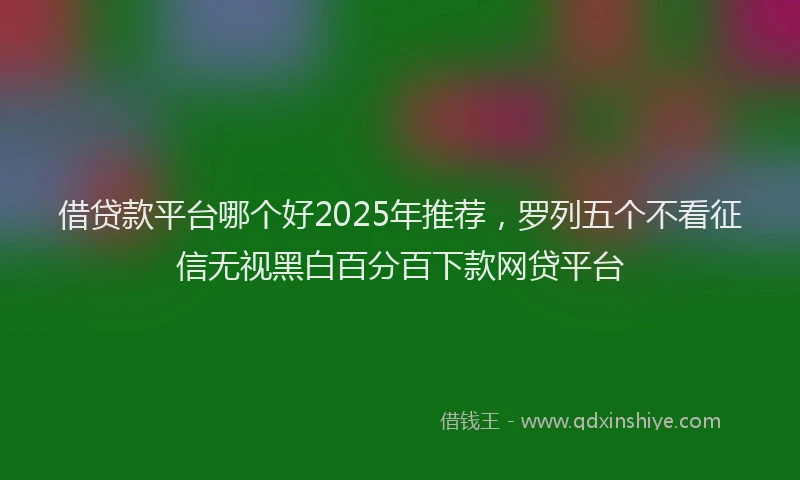 借贷款平台哪个好2025年推荐，罗列五个不看征信无视黑白百分百下款网贷平台
