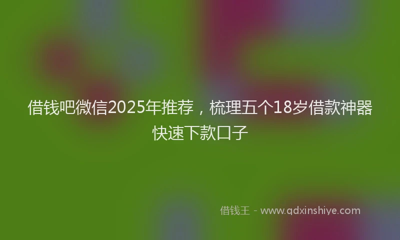 借钱吧微信2025年推荐，梳理五个18岁借款神器快速下款口子