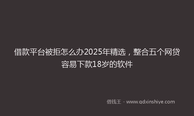 借款平台被拒怎么办2025年精选，整合五个网贷容易下款18岁的软件