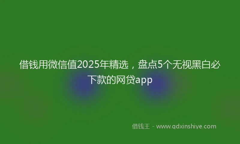 借钱用微信值2025年精选，盘点5个无视黑白必下款的网贷app