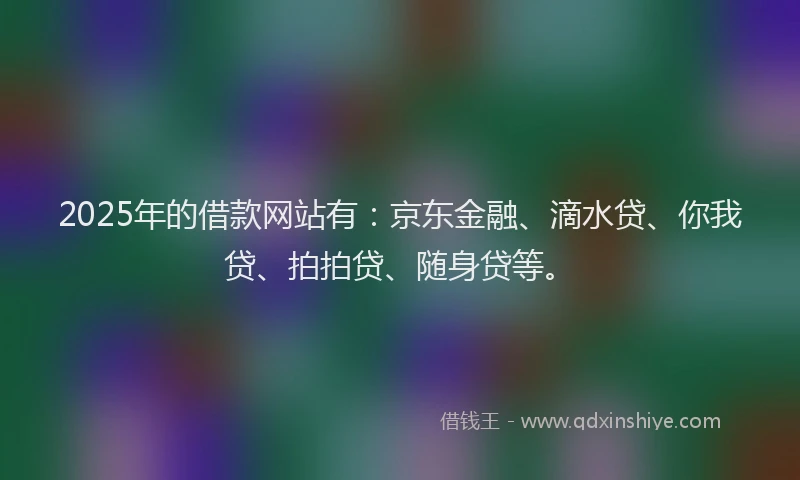 2025年的借款网站有：京东金融、滴水贷、你我贷、拍拍贷、随身贷等。