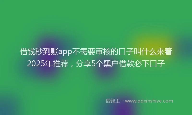 借钱秒到账app不需要审核的口子叫什么来着2025年推荐，分享5个黑户借款必下口子
