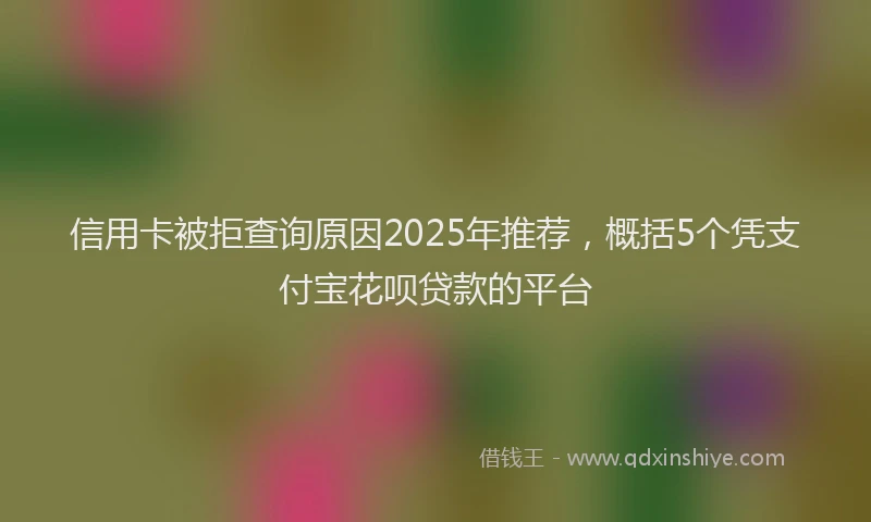 信用卡被拒查询原因2025年推荐，概括5个凭支付宝花呗贷款的平台