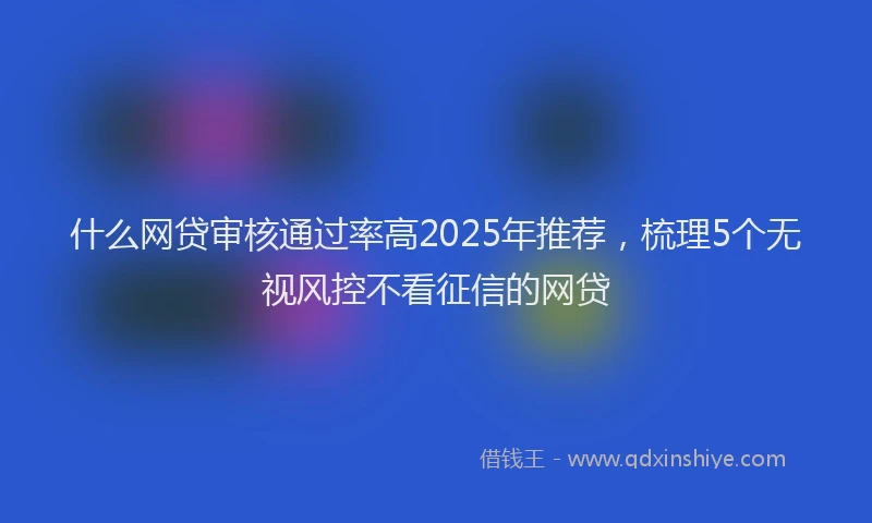 什么网贷审核通过率高2025年推荐，梳理5个无视风控不看征信的网贷