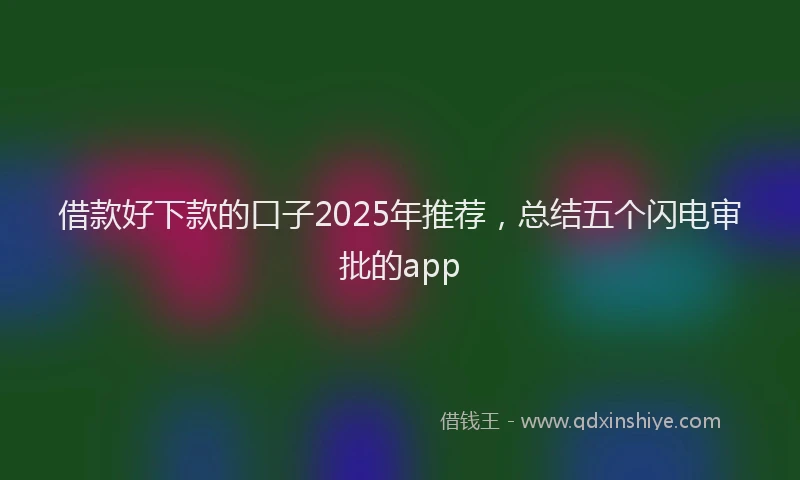 借款好下款的口子2025年推荐，总结五个闪电审批的app