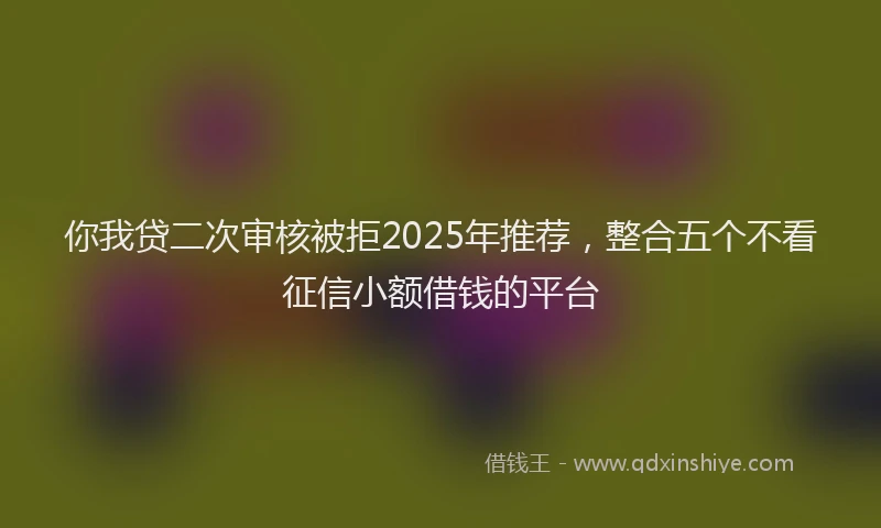 你我贷二次审核被拒2025年推荐，整合五个不看征信小额借钱的平台
