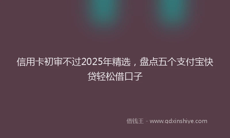 信用卡初审不过2025年精选，盘点五个支付宝快贷轻松借口子
