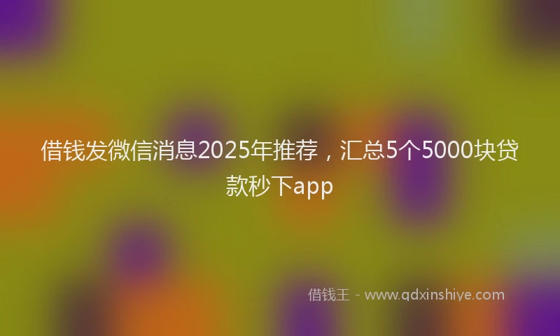 借钱发微信消息2025年推荐，汇总5个5000块贷款秒下app