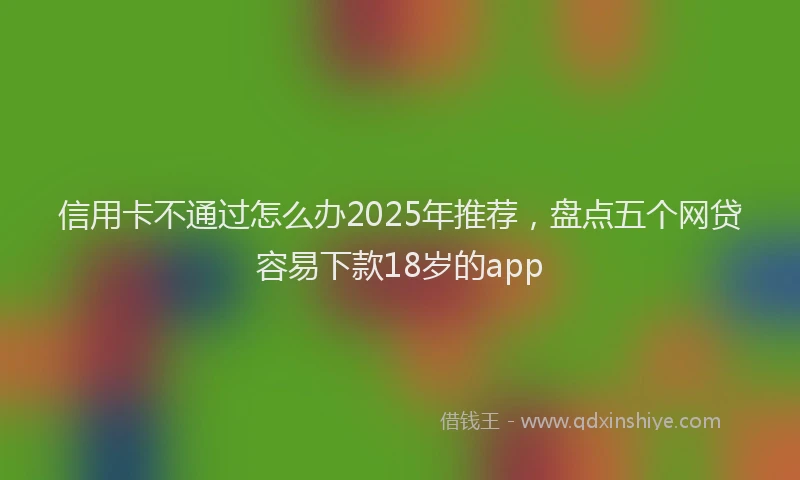 信用卡不通过怎么办2025年推荐，盘点五个网贷容易下款18岁的app