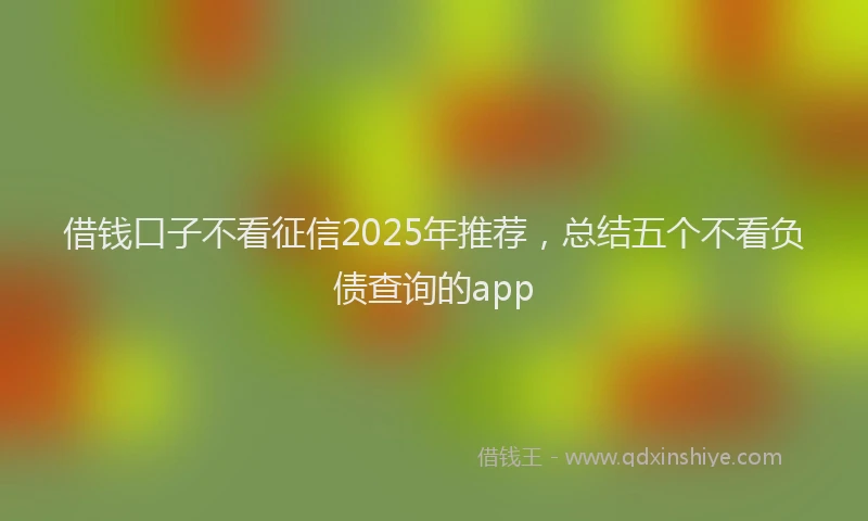 借钱口子不看征信2025年推荐，总结五个不看负债查询的app