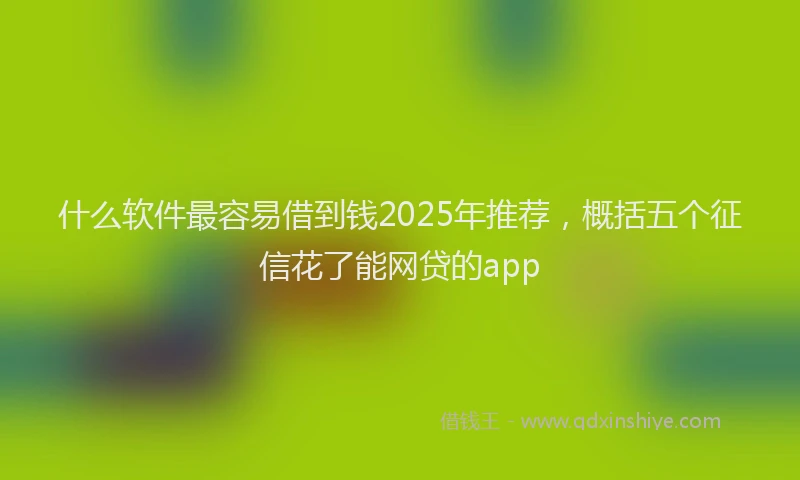 什么软件最容易借到钱2025年推荐，概括五个征信花了能网贷的app