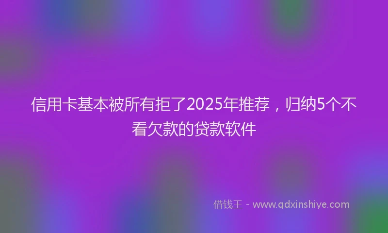 信用卡基本被所有拒了2025年推荐，归纳5个不看欠款的贷款软件