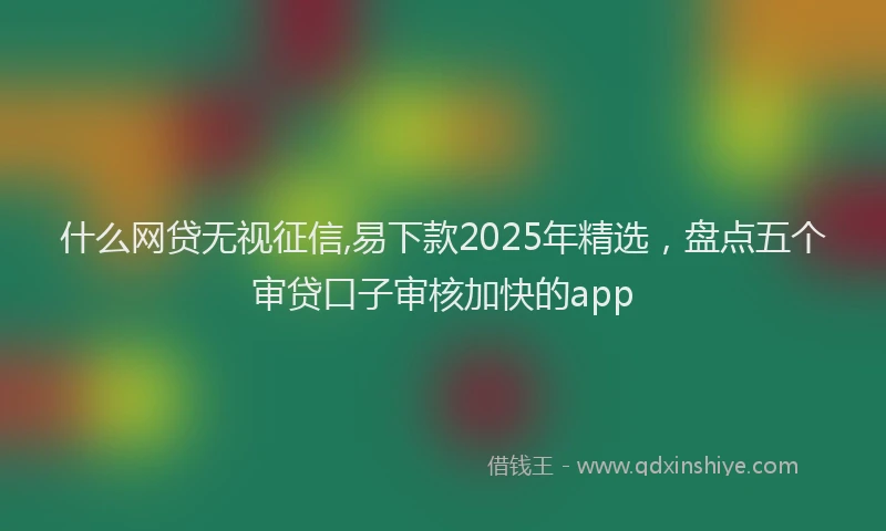 什么网贷无视征信,易下款2025年精选，盘点五个审贷口子审核加快的app