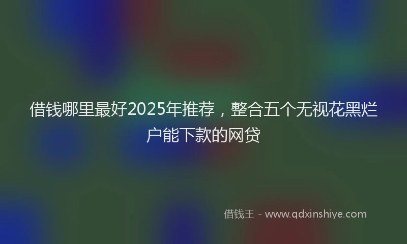 借钱哪里最好2025年推荐，整合五个无视花黑烂户能下款的网贷