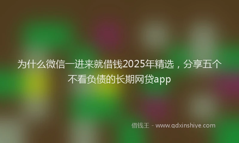 为什么微信一进来就借钱2025年精选，分享五个不看负债的长期网贷app