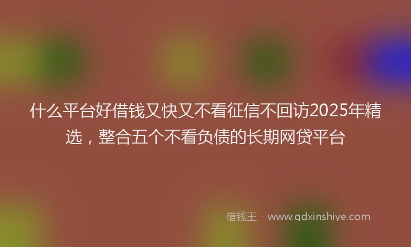 什么平台好借钱又快又不看征信不回访2025年精选，整合五个不看负债的长期网贷平台