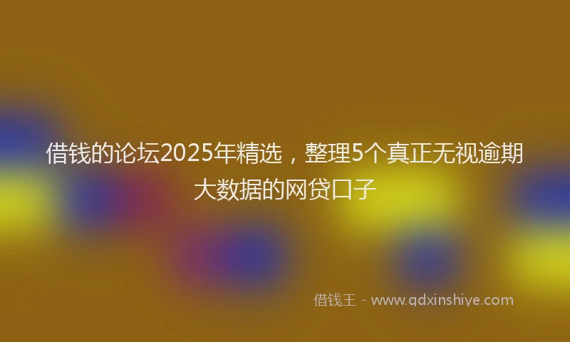 借钱的论坛2025年精选，整理5个真正无视逾期大数据的网贷口子