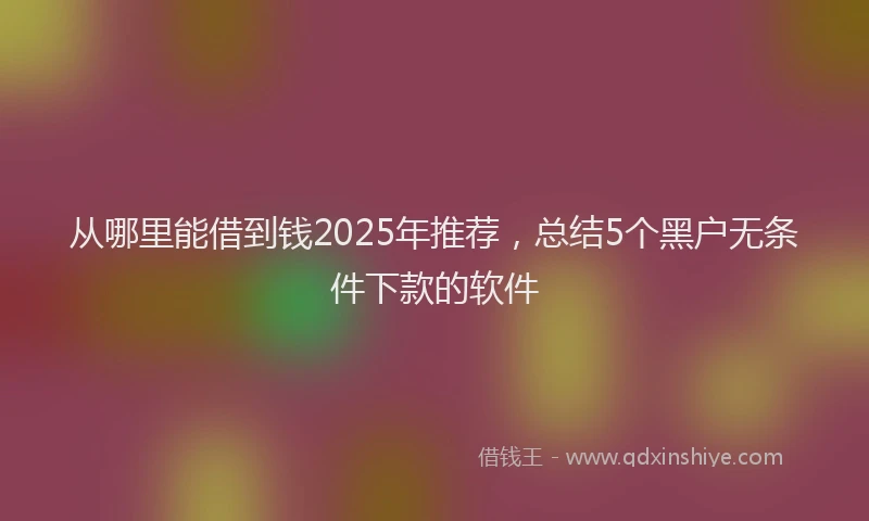 从哪里能借到钱2025年推荐，总结5个黑户无条件下款的软件
