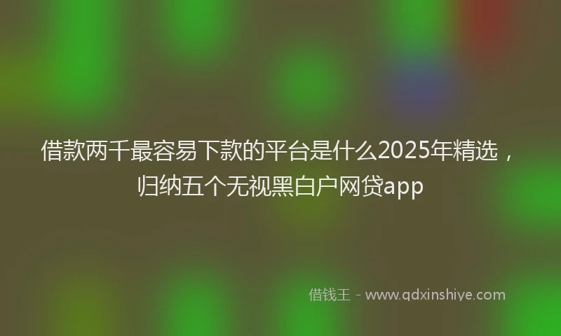 借款两千最容易下款的平台是什么2025年精选，归纳五个无视黑白户网贷app