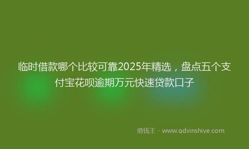 临时借款哪个比较可靠2025年精选，盘点五个支付宝花呗逾期万元快速贷款口子
