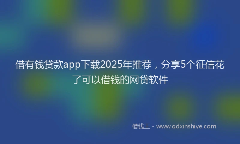 借有钱贷款app下载2025年推荐，分享5个征信花了可以借钱的网贷软件