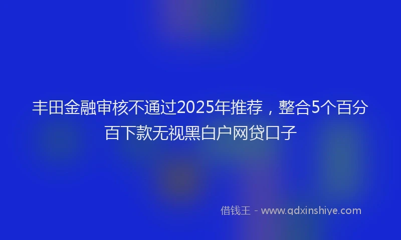 丰田金融审核不通过2025年推荐，整合5个百分百下款无视黑白户网贷口子