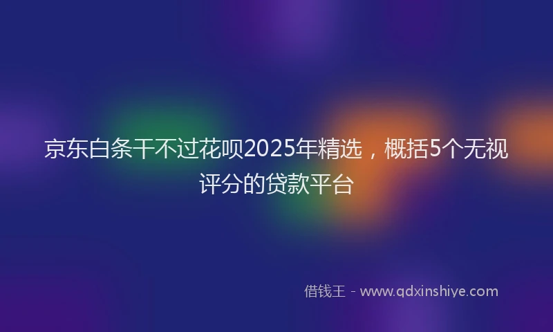 京东白条干不过花呗2025年精选，概括5个无视评分的贷款平台