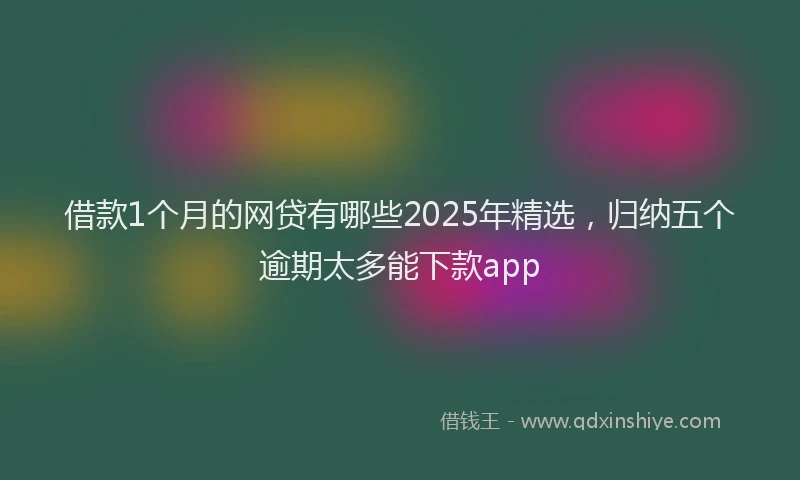 借款1个月的网贷有哪些2025年精选，归纳五个逾期太多能下款app
