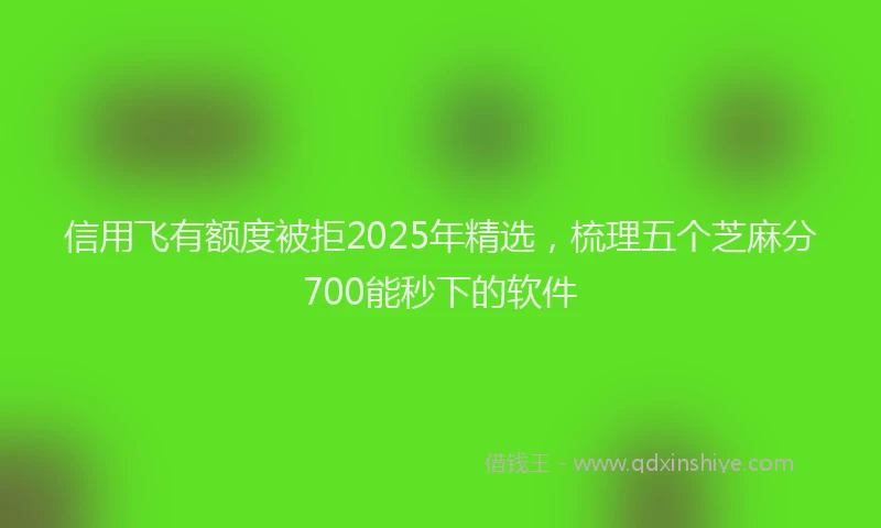 信用飞有额度被拒2025年精选，梳理五个芝麻分700能秒下的软件