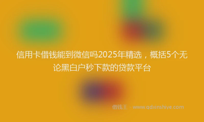 信用卡借钱能到微信吗2025年精选，概括5个无论黑白户秒下款的贷款平台