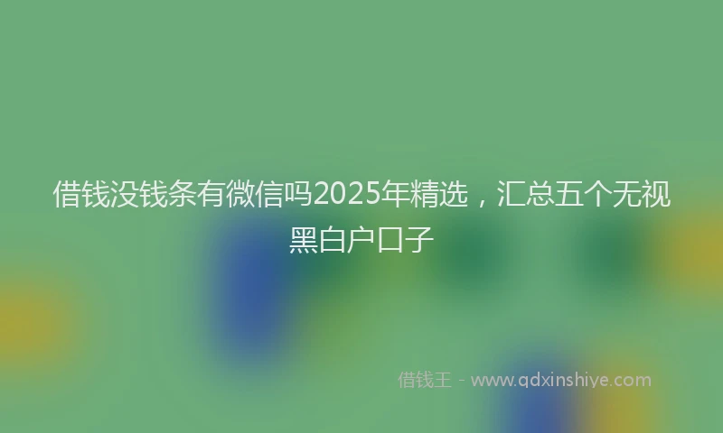 借钱没钱条有微信吗2025年精选，汇总五个无视黑白户口子