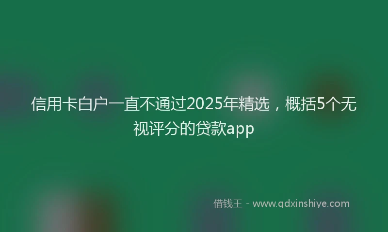 信用卡白户一直不通过2025年精选，概括5个无视评分的贷款app