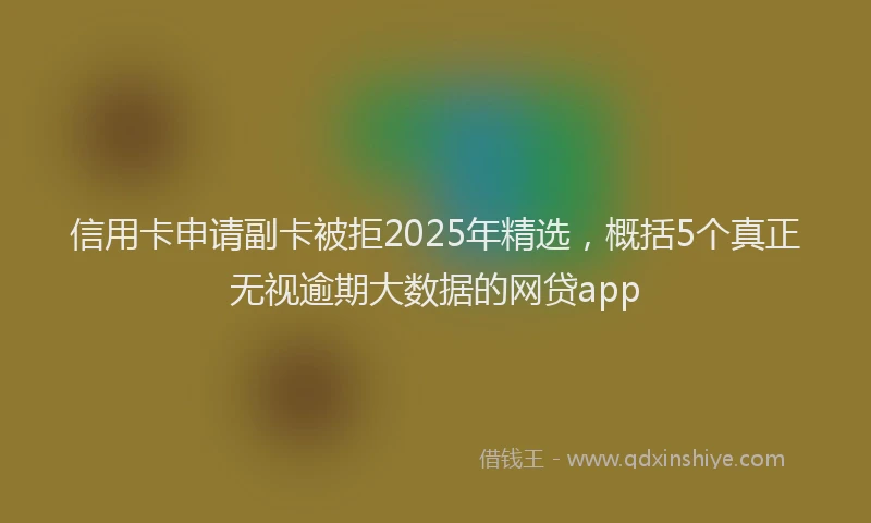 信用卡申请副卡被拒2025年精选，概括5个真正无视逾期大数据的网贷app
