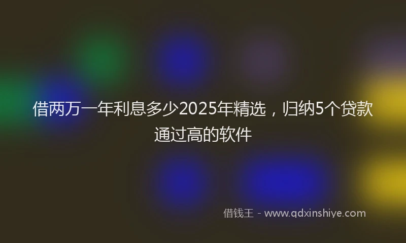 借两万一年利息多少2025年精选，归纳5个贷款通过高的软件