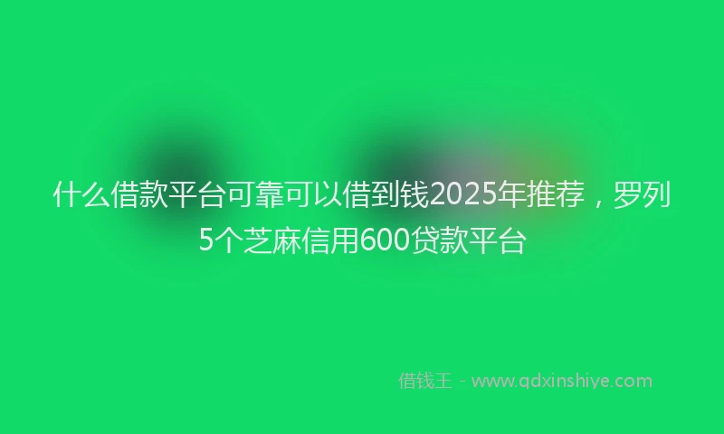 什么借款平台可靠可以借到钱2025年推荐，罗列5个芝麻信用600贷款平台
