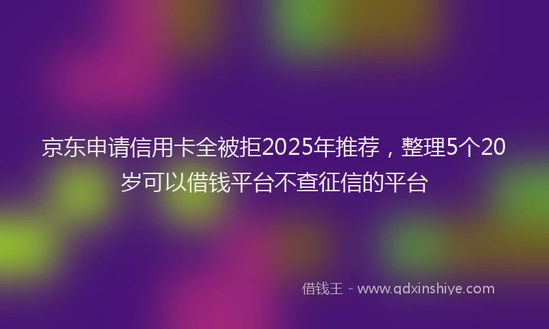 京东申请信用卡全被拒2025年推荐，整理5个20岁可以借钱平台不查征信的平台