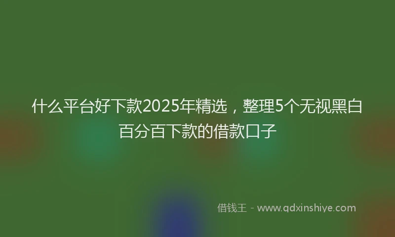 什么平台好下款2025年精选，整理5个无视黑白百分百下款的借款口子