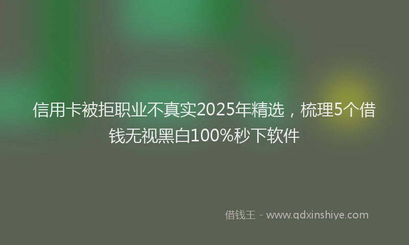 信用卡被拒职业不真实2025年精选，梳理5个借钱无视黑白100%秒下软件
