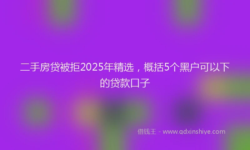 二手房贷被拒2025年精选，概括5个黑户可以下的贷款口子