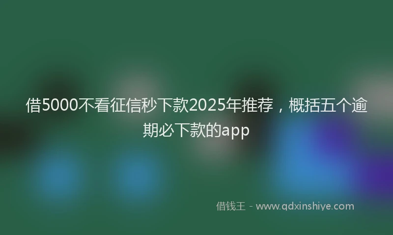 借5000不看征信秒下款2025年推荐，概括五个逾期必下款的app