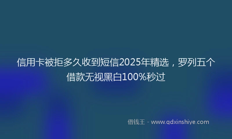 信用卡被拒多久收到短信2025年精选，罗列五个借款无视黑白100%秒过