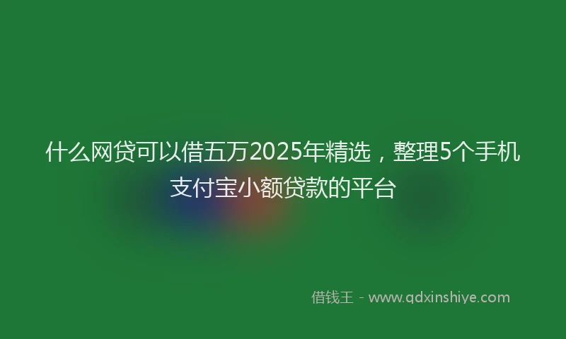 什么网贷可以借五万2025年精选，整理5个手机支付宝小额贷款的平台
