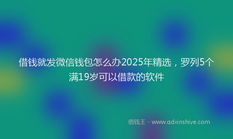 借钱就发微信钱包怎么办2025年精选，罗列5个满19岁可以借款的软件