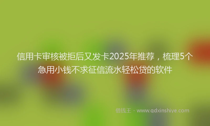 信用卡审核被拒后又发卡2025年推荐，梳理5个急用小钱不求征信流水轻松贷的软件