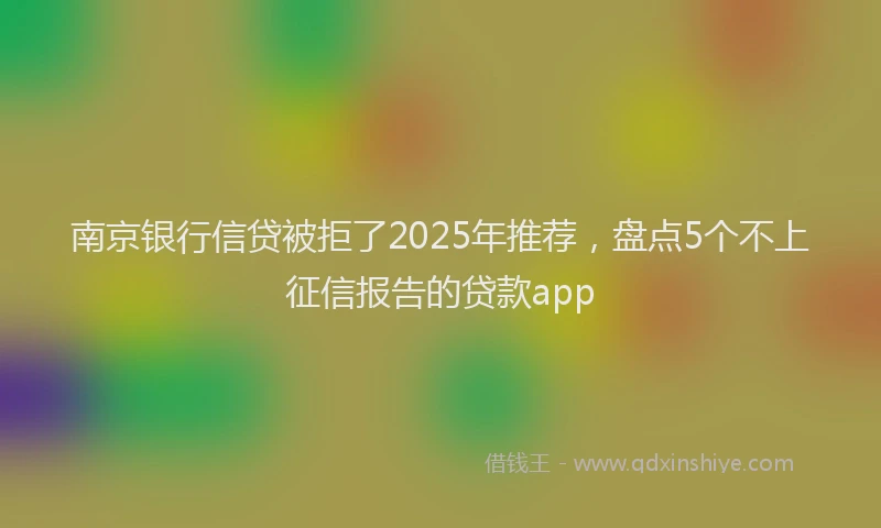 南京银行信贷被拒了2025年推荐，盘点5个不上征信报告的贷款app