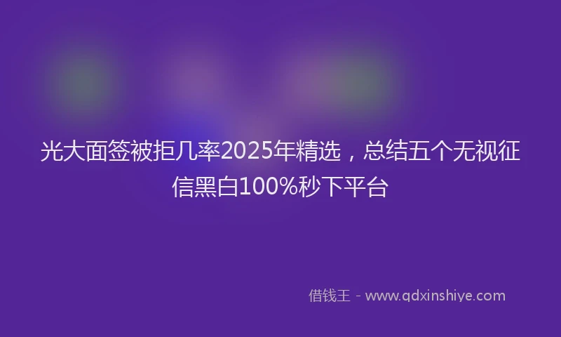 光大面签被拒几率2025年精选，总结五个无视征信黑白100%秒下平台