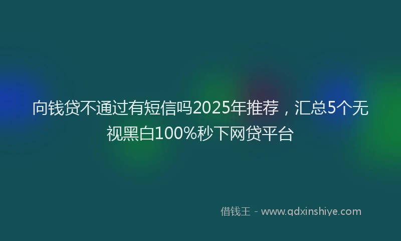 向钱贷不通过有短信吗2025年推荐，汇总5个无视黑白100%秒下网贷平台