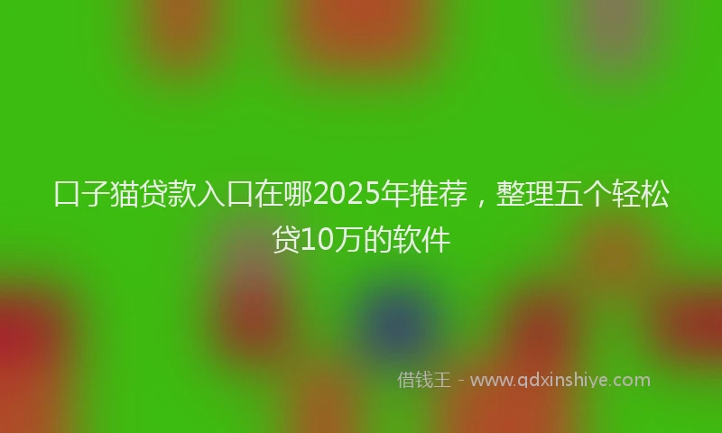 口子猫贷款入口在哪2025年推荐，整理五个轻松贷10万的软件