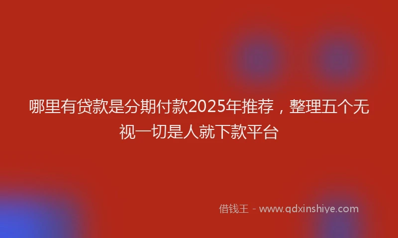 哪里有贷款是分期付款2025年推荐，整理五个无视一切是人就下款平台