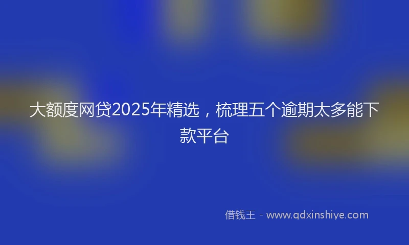 大额度网贷2025年精选，梳理五个逾期太多能下款平台